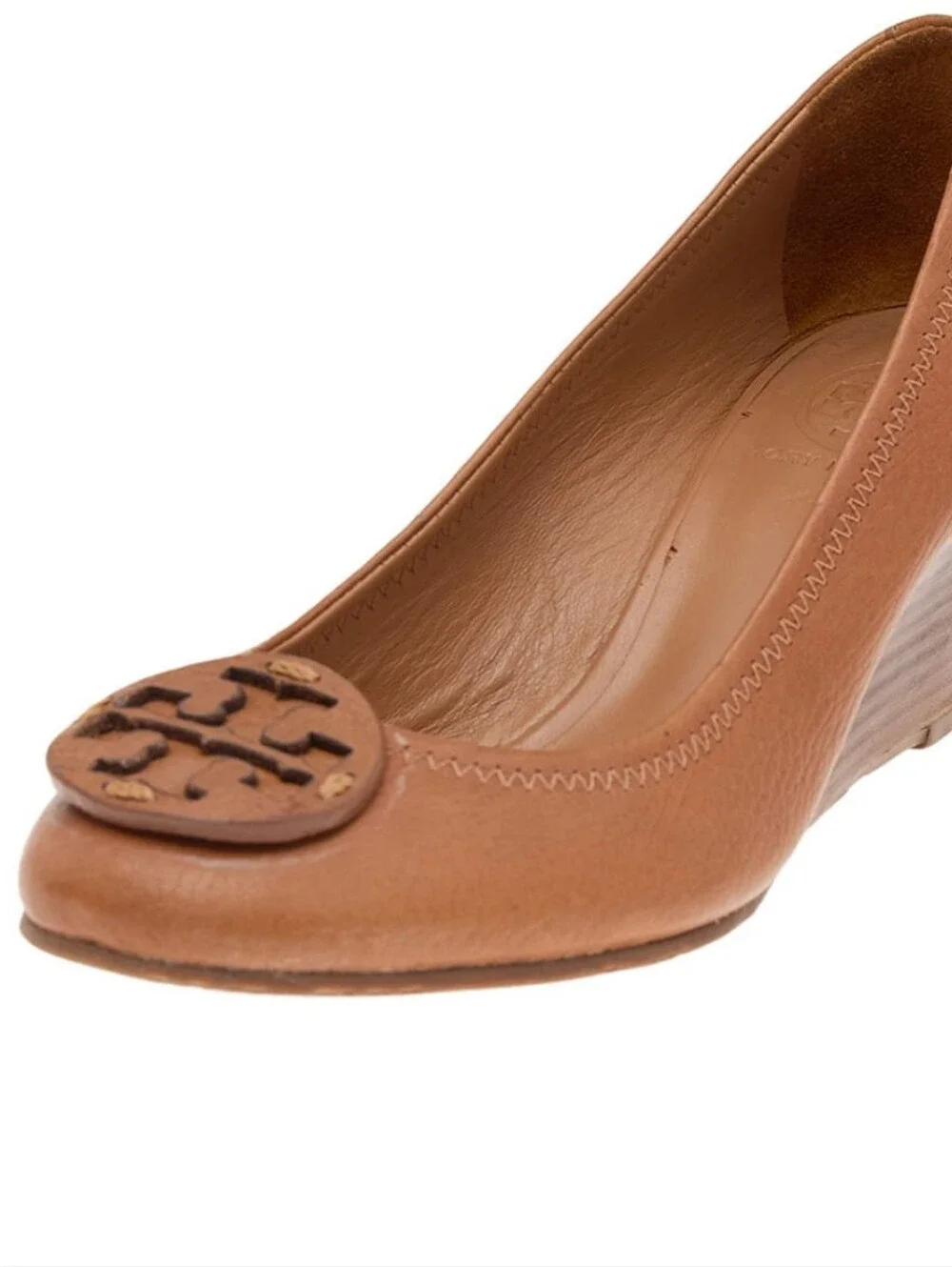 TORY BURCH SALLY TUMBLED LEATHER WEDGE PUMP